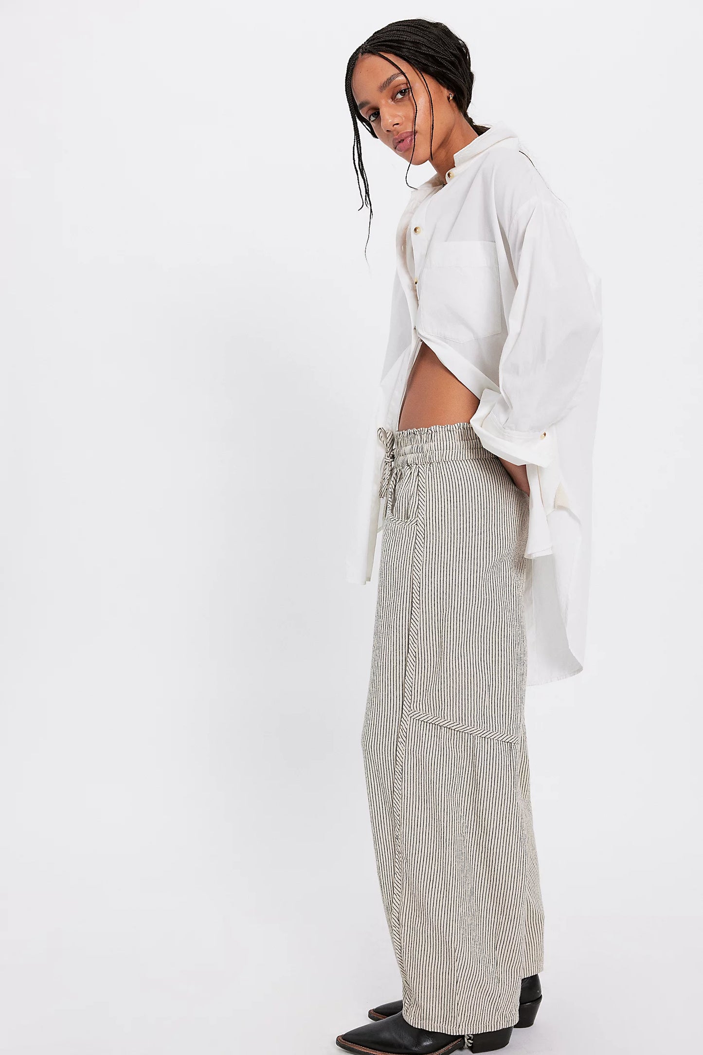 Something Good Pull-On Barrel Pants - Ivory