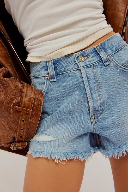 We The Free Now Or Never Denim Shorts - Moon Child