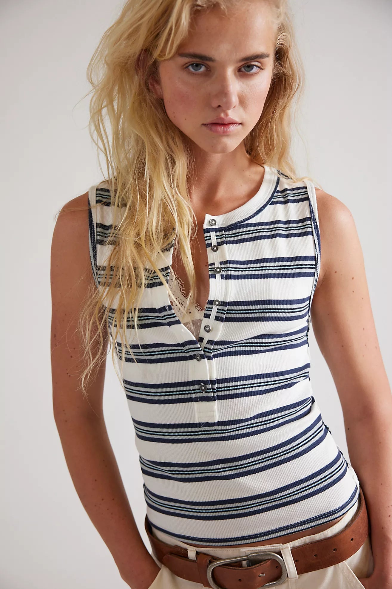 Jamie Henley Striped Tank Top - White Combo