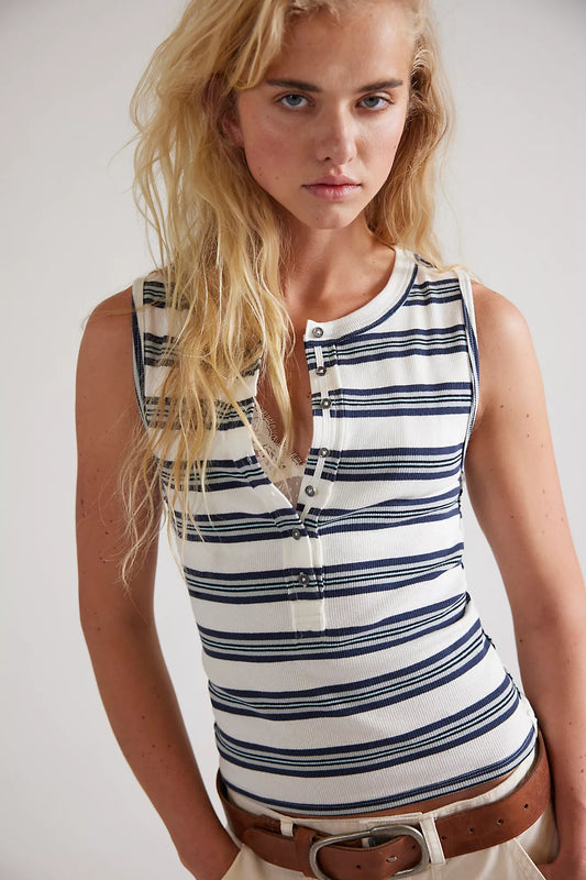 Jamie Henley Striped Tank Top - White Combo