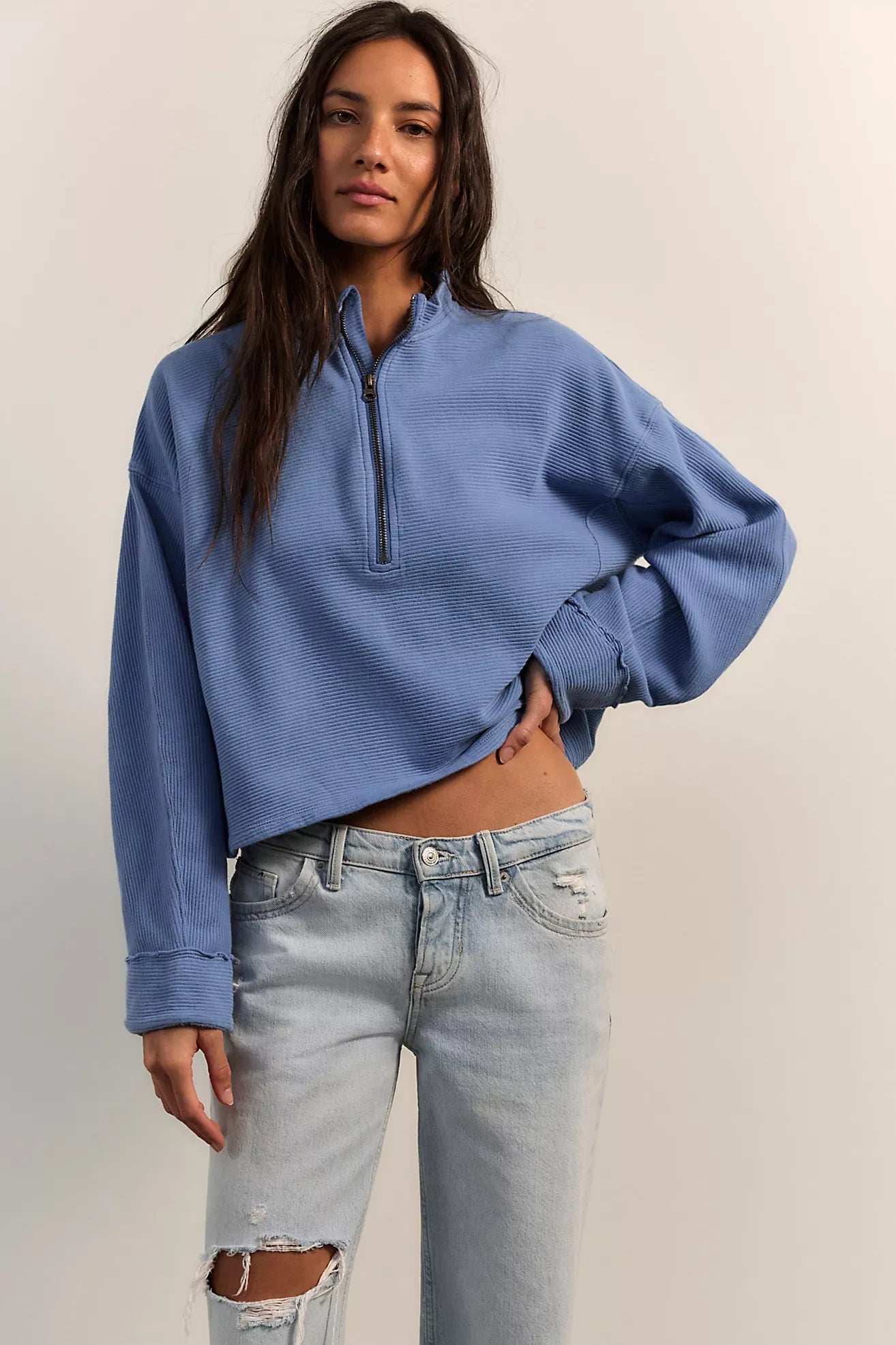 We The Free Celeste Quarter Zip - Blue Riviera