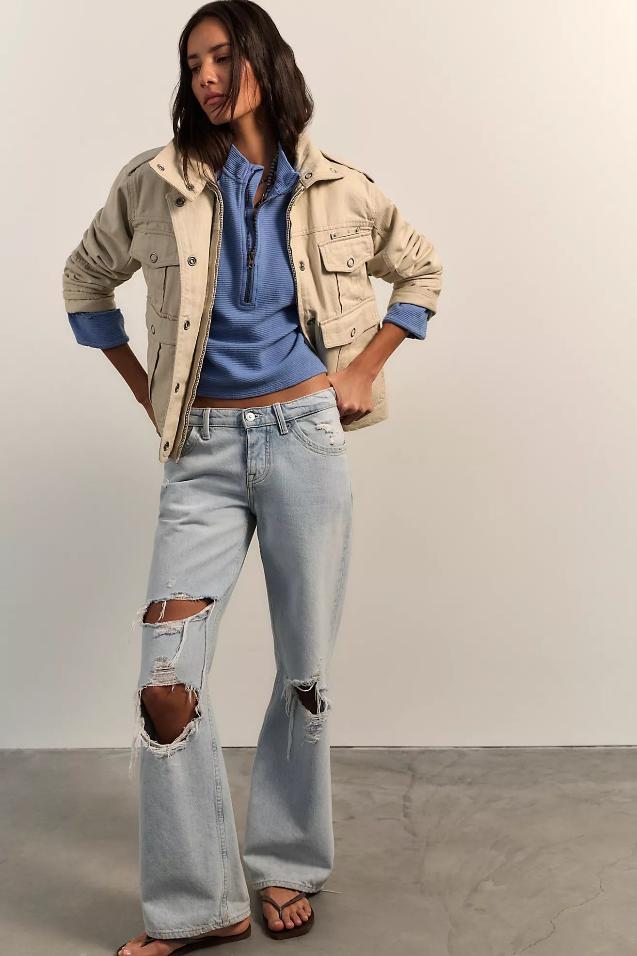 We The Free Celeste Quarter Zip - Blue Riviera