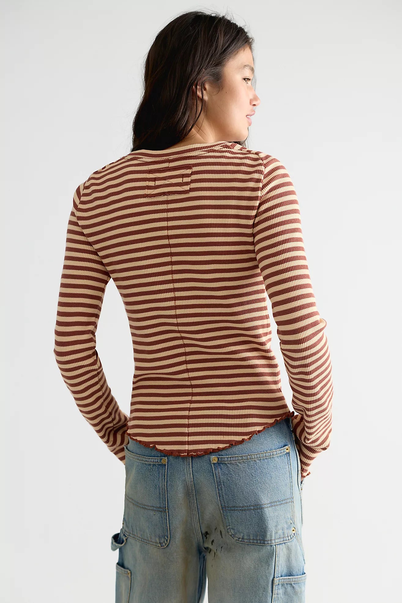 We The Free Easy Does It Striped Tee - Brown Combo