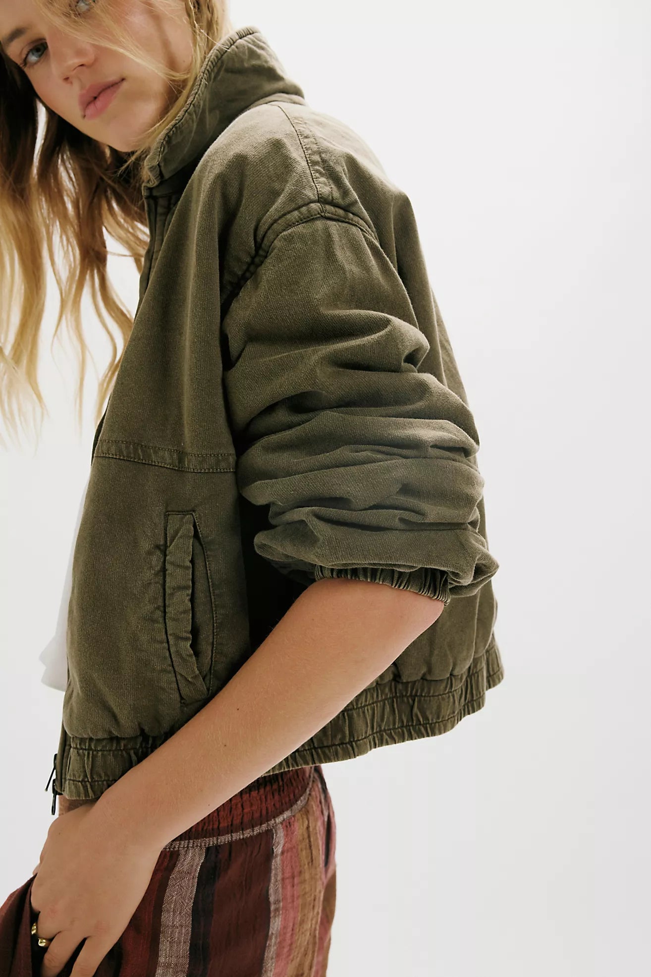 FP One Birdie Washed Jacket - Olive Green