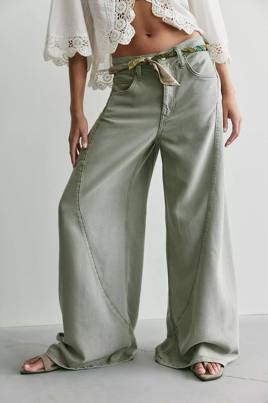 We The Free Haven Twisted Wide-Leg Jeans - Seagrass