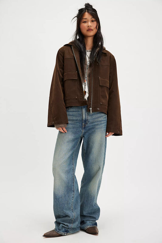 We The Free Blair Vegan Suede Jacket - Chocolate Torte
