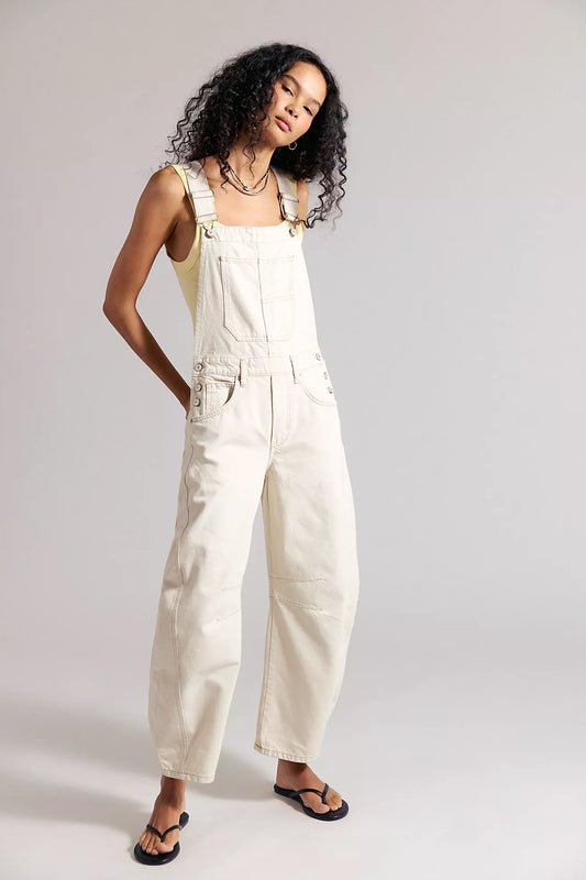 We The Free Good Luck Barrel Overalls - Milk