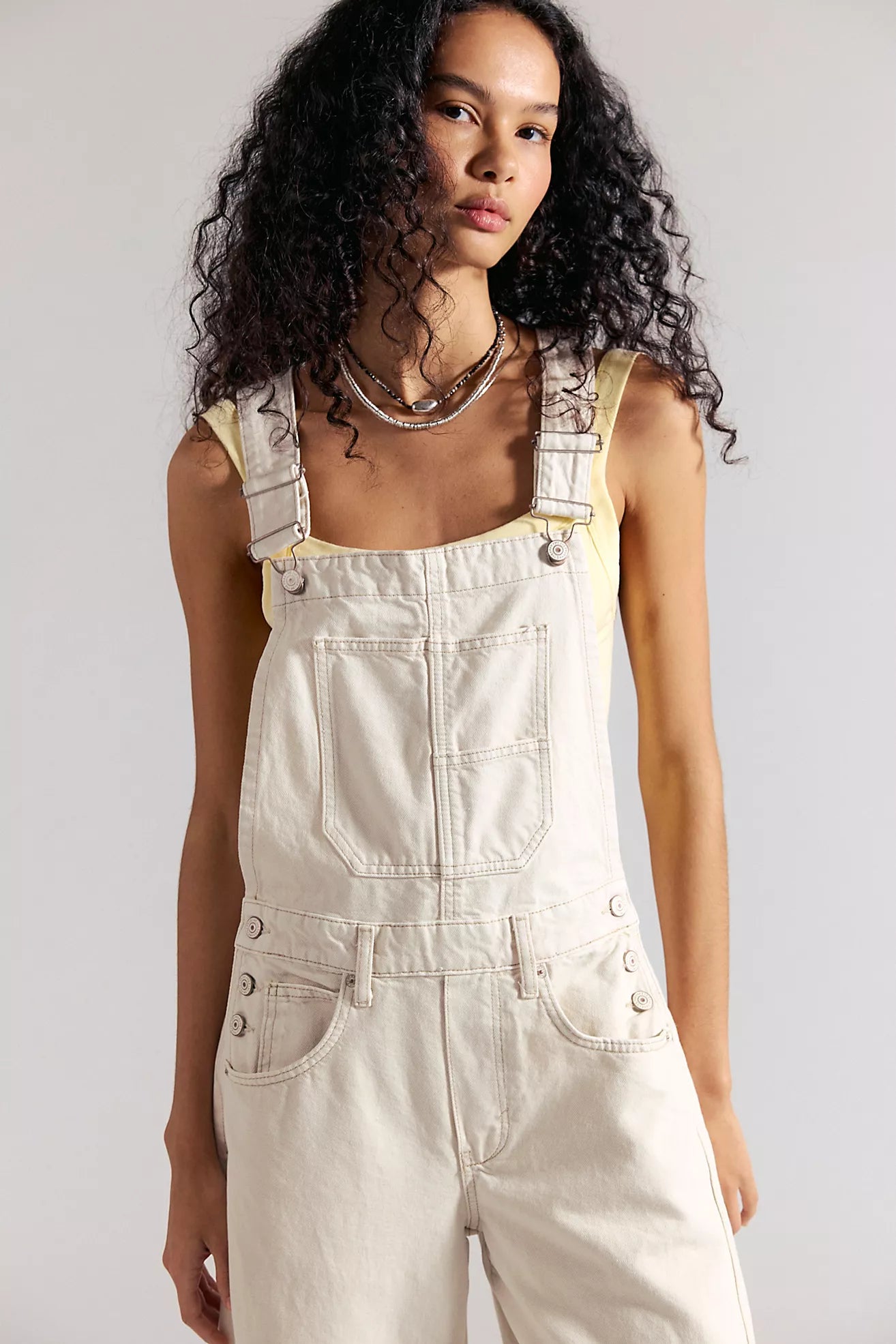 We The Free Good Luck Barrel Overalls - Milk