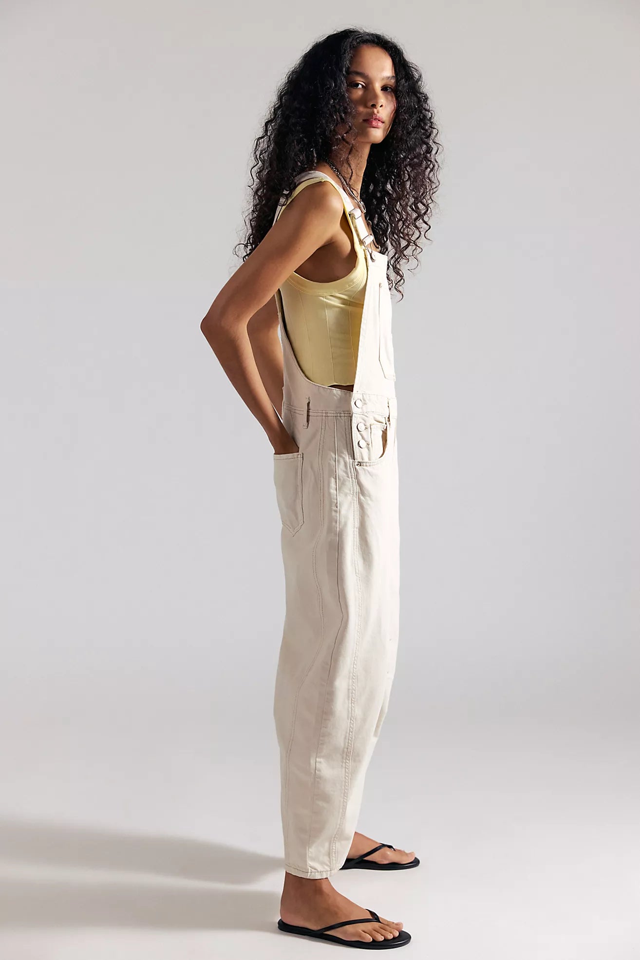 We The Free Good Luck Barrel Overalls - Milk