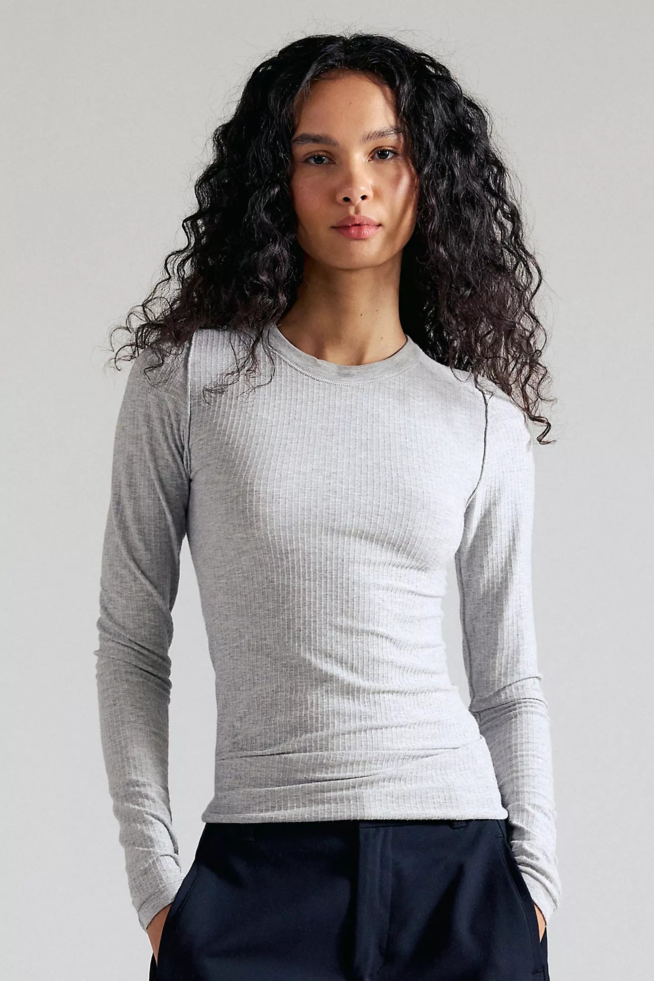 Heather Grey So Soft Seamless Modal Long Sleeve