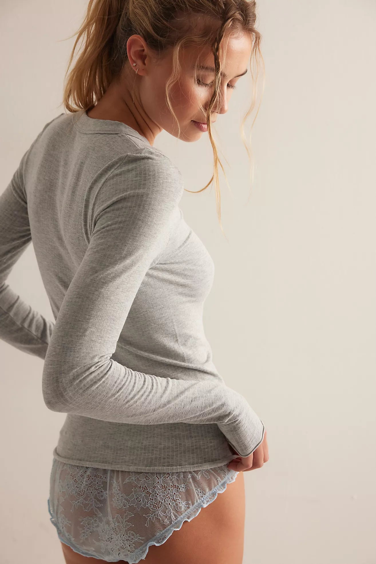 Heather Grey So Soft Seamless Modal Long Sleeve