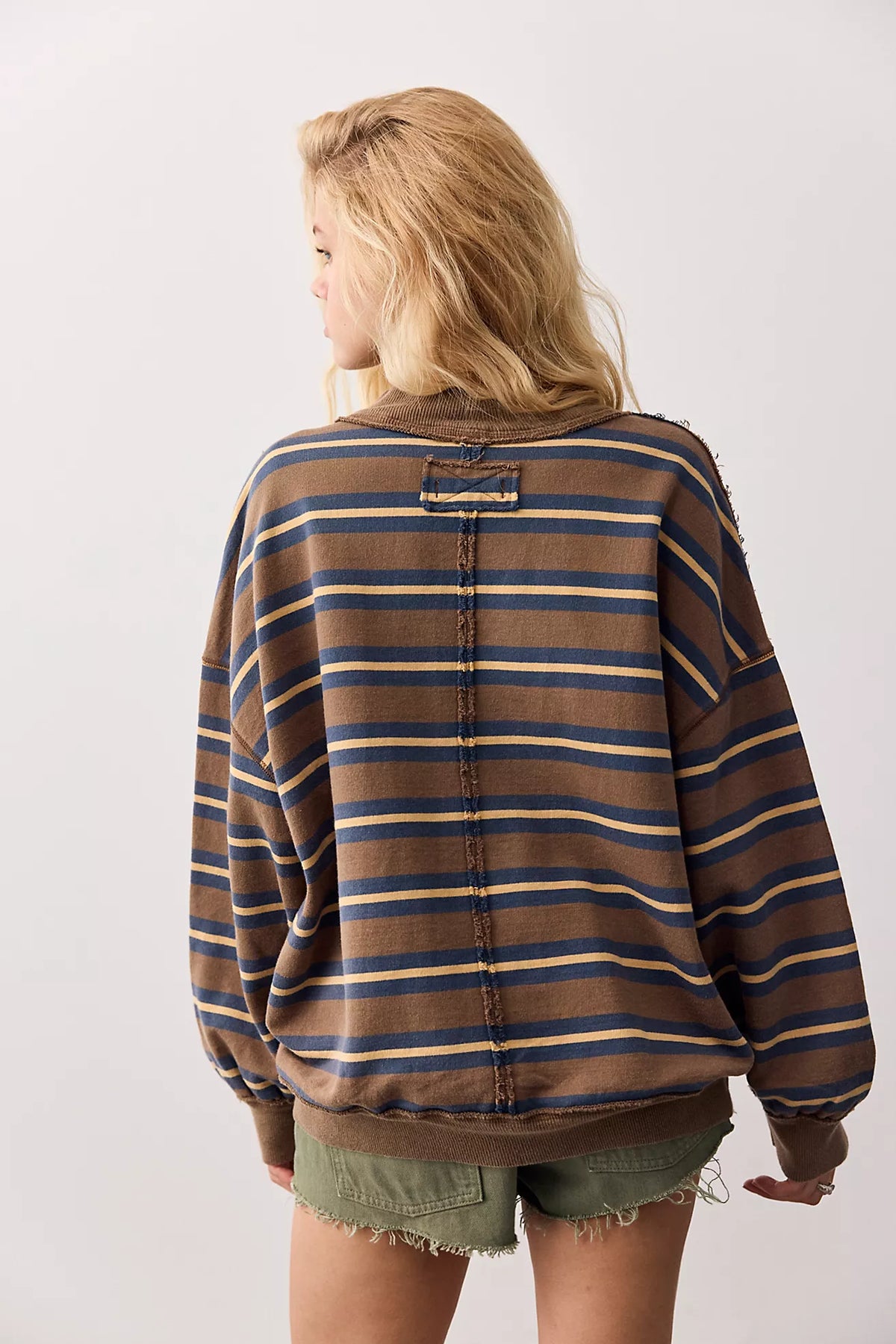 Palm Springs Striped Pullover - Army Combo