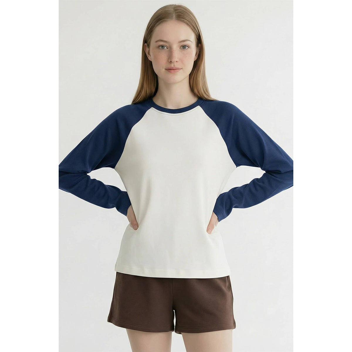 Navy + Cream Retro Raglan Tee