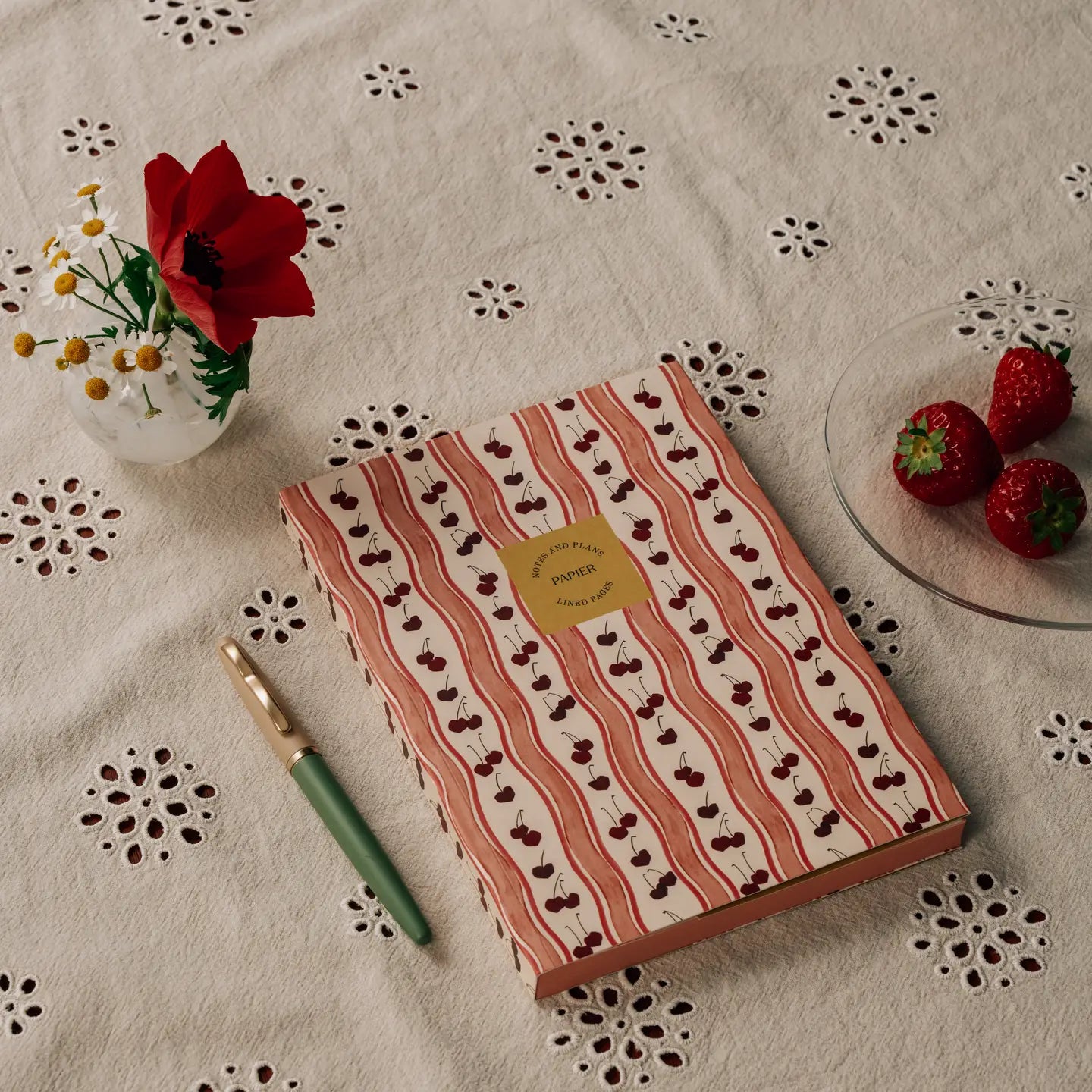 Cherry Wave Softcover Lined Notebook