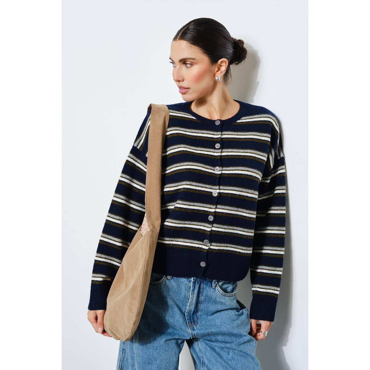 Blythe Navy Striped Cardigan