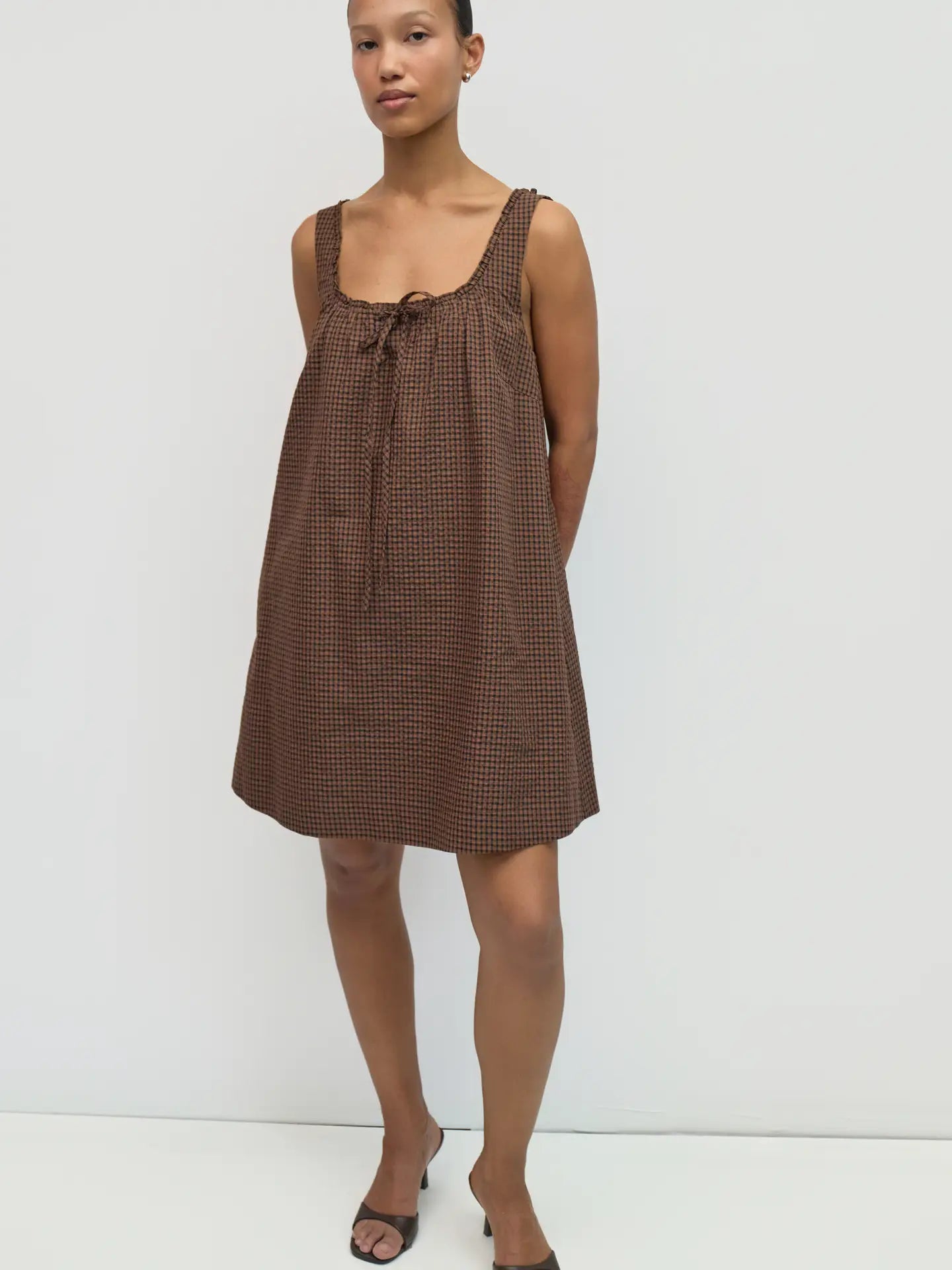 Plaid Babydoll Mini Dress
