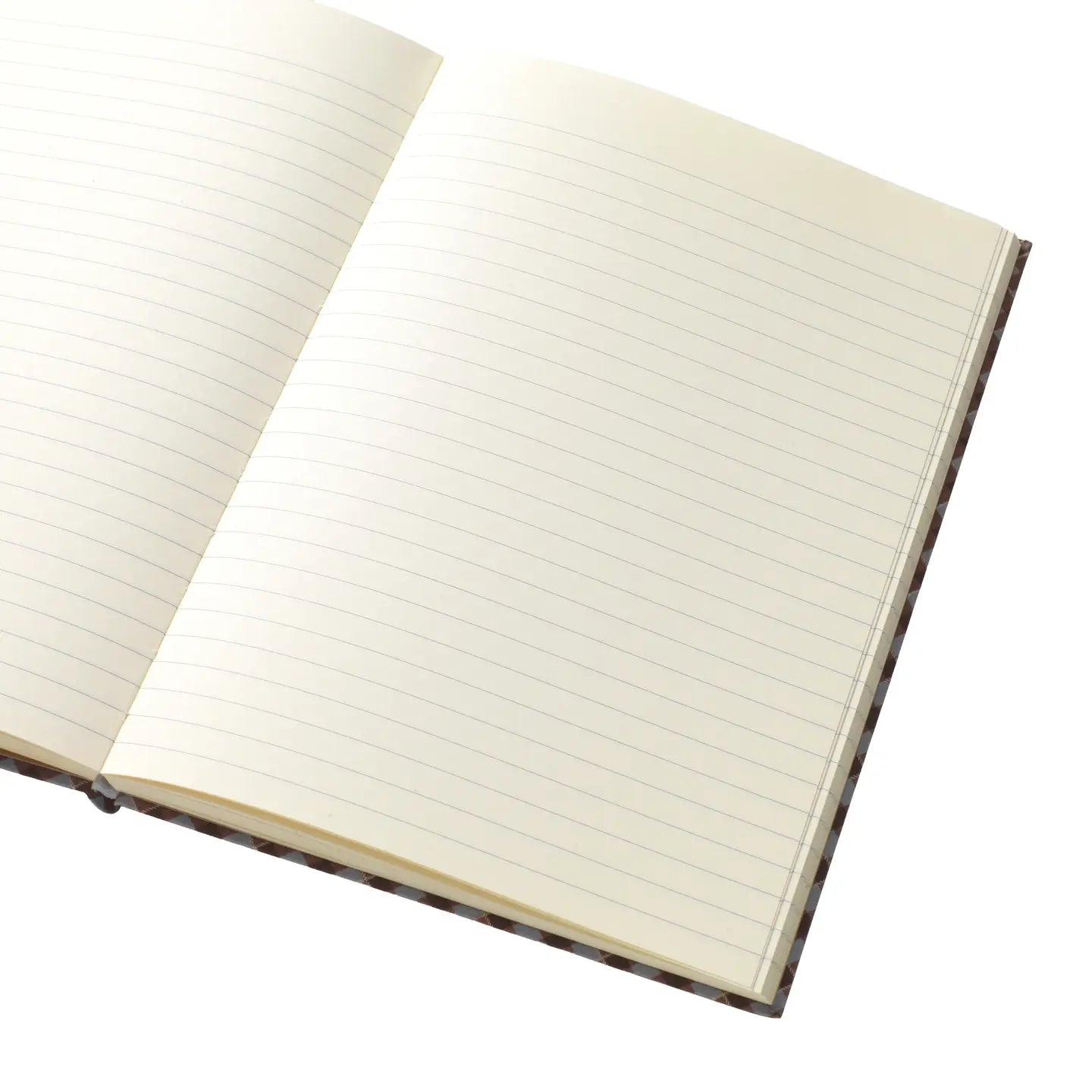 Fabric Lined Notebook, A5 Softcover - Petals & Plaid