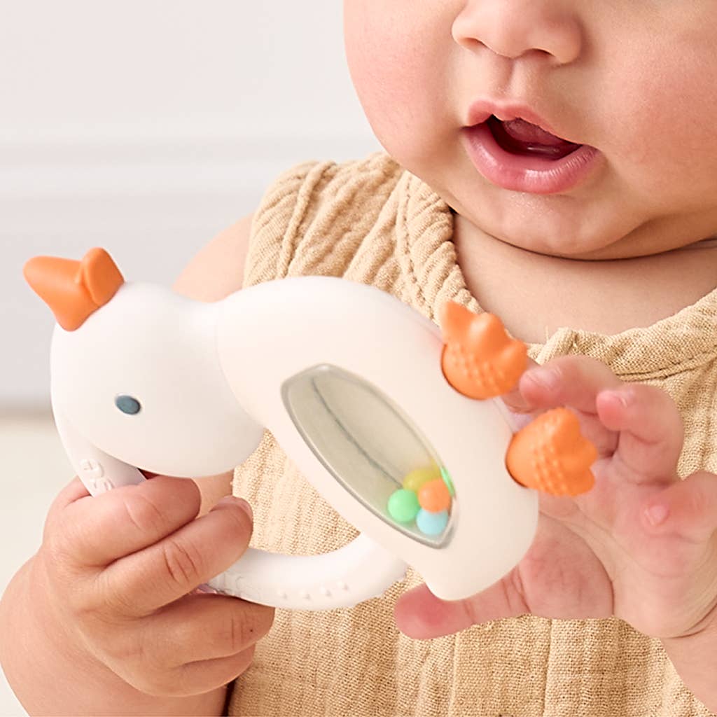 Goose Silicone Teether with Rattle