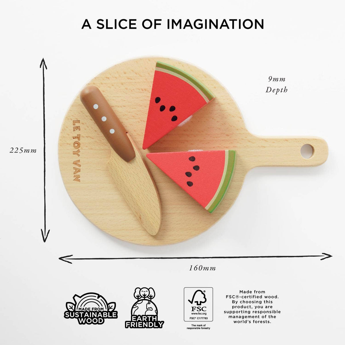 Wooden Chopping Board & Sliceable Play Food