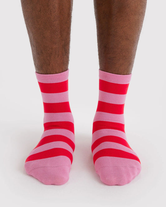 Crew Sock (Pink Stripe)
