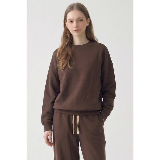 Chocolate 100% Cotton Oversized Everyday Sweatshirt
