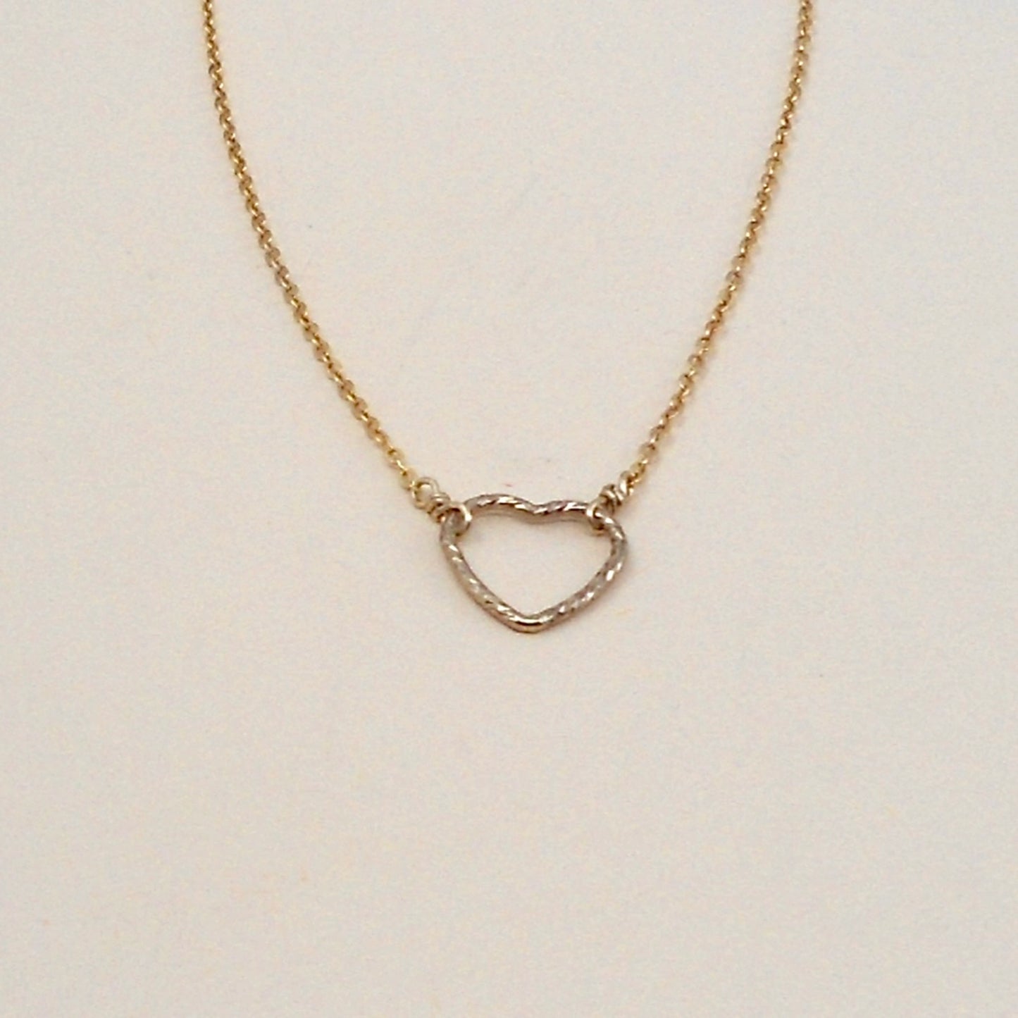 Gold Filled Small Shimmer Heart Necklace