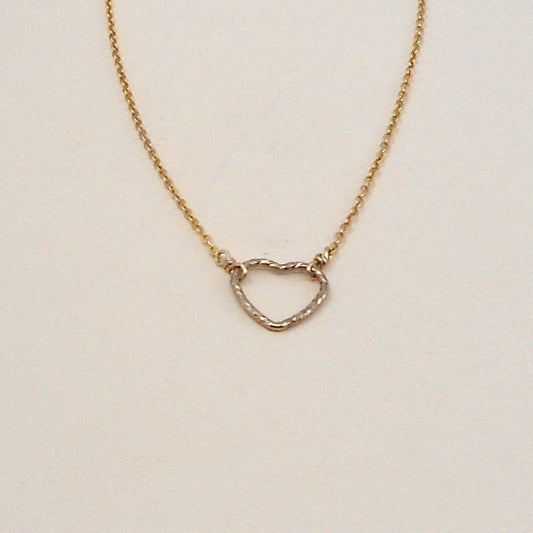 Gold Filled Small Shimmer Heart Necklace