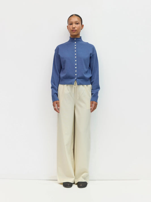 Cream Vera Pants | Drawstring Wide Leg Pants