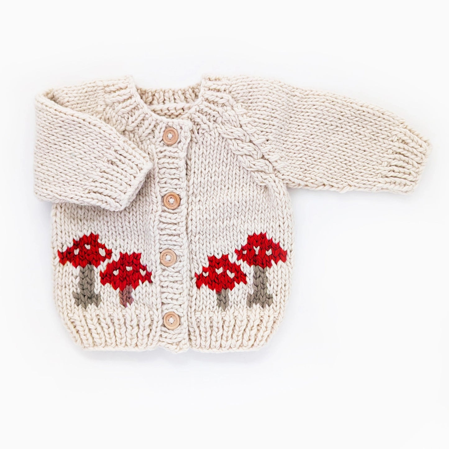 Mushroom Natural Cardigan Sweater