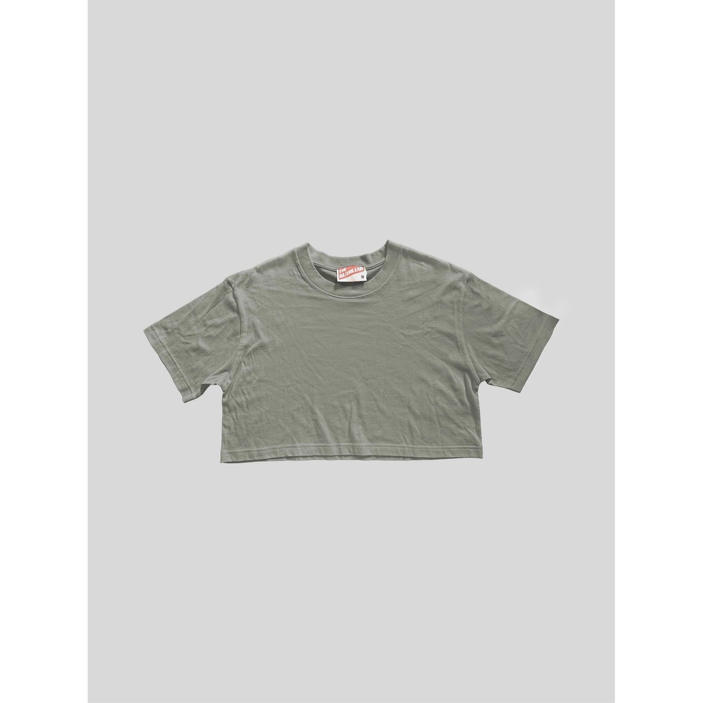 Mineral Washed Oversized Crop Tee (Sage Green)