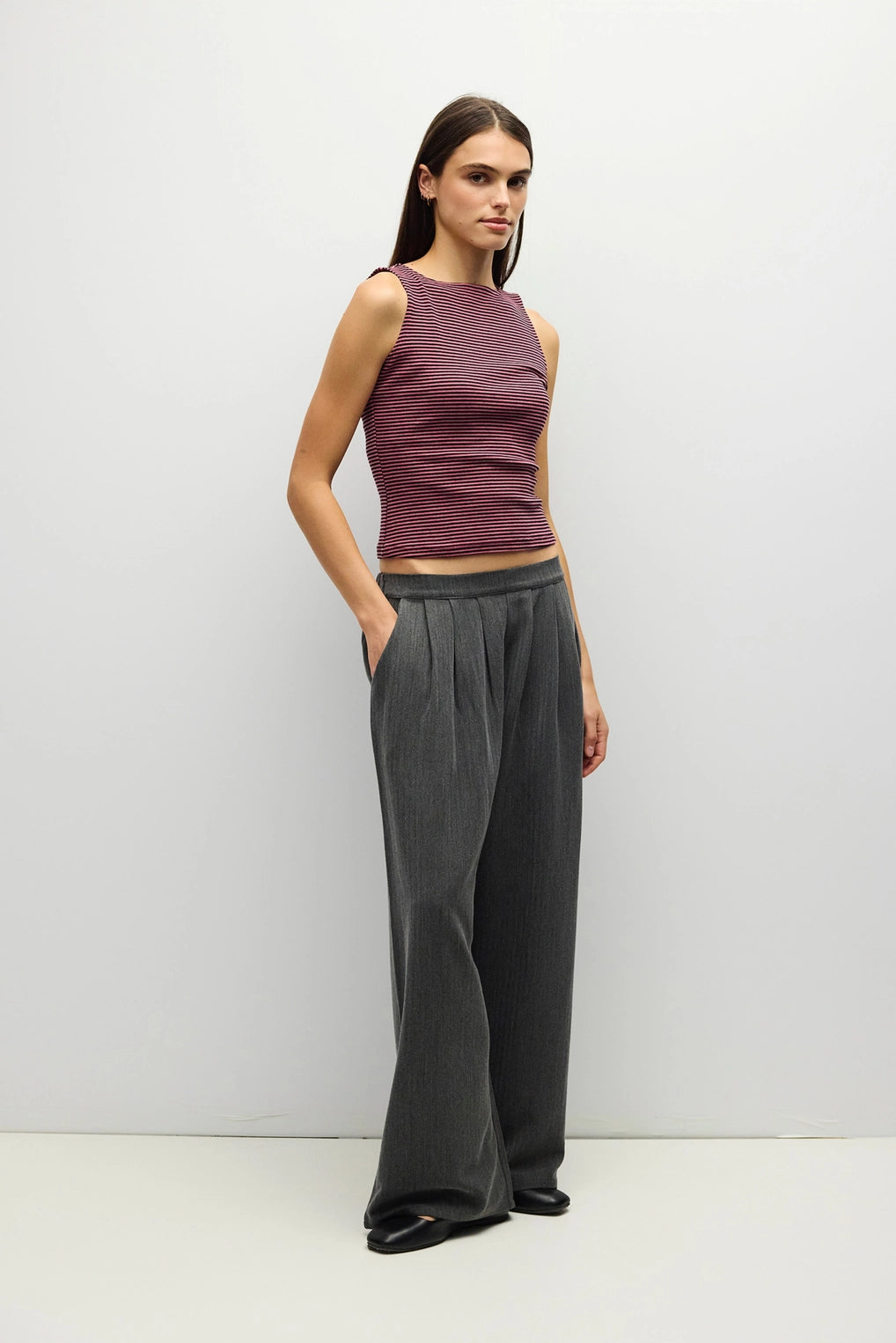 Pink/Navy Striped The Adrienne Top
