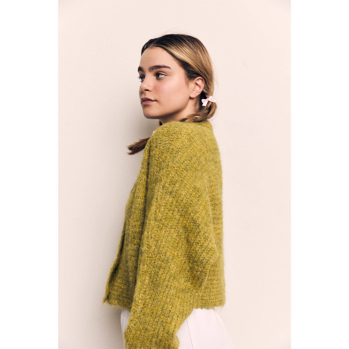 Chartreuse Mohair Cardigan