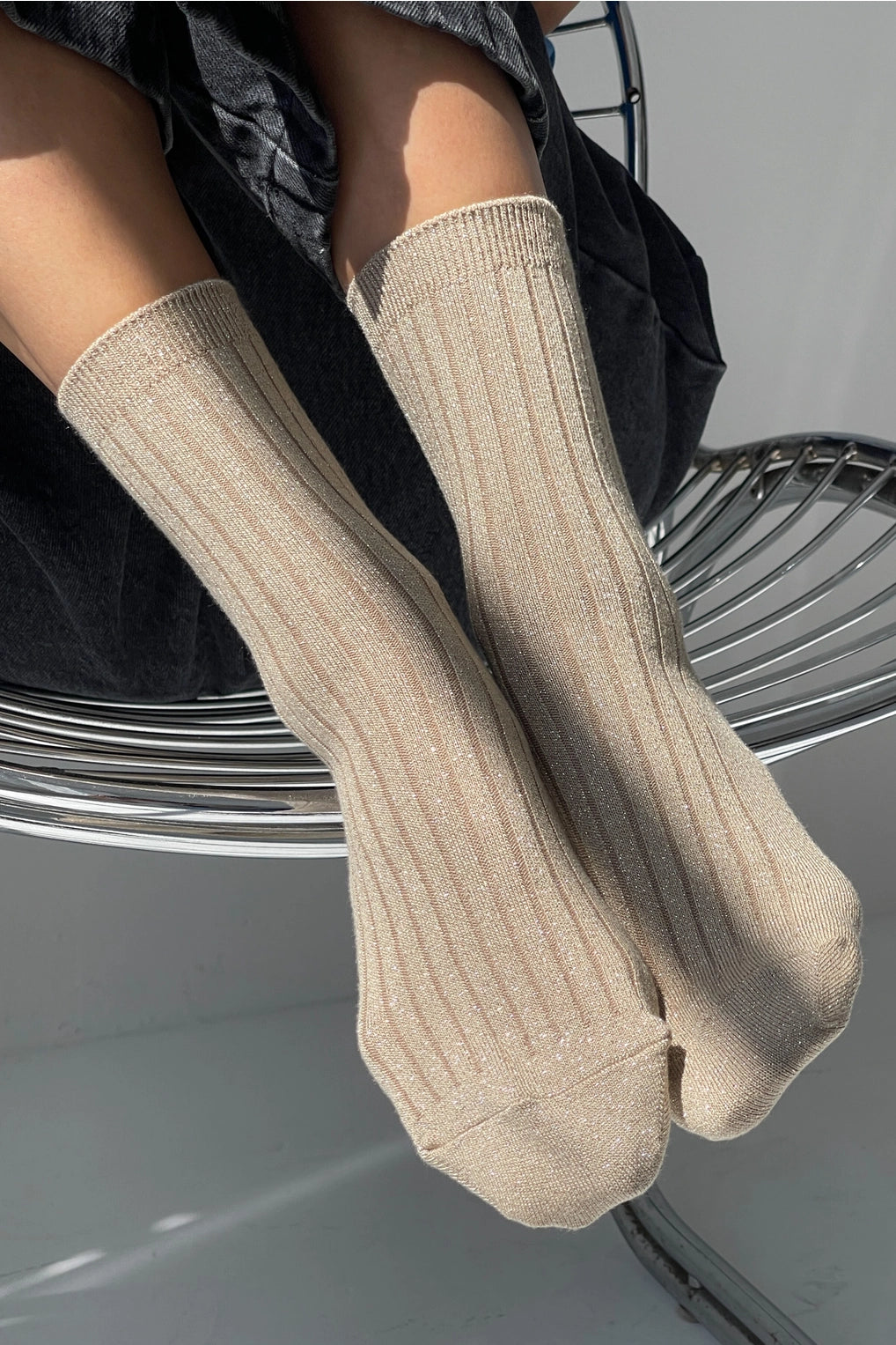 Her Socks - Modal Lurex (Ash Glitter)
