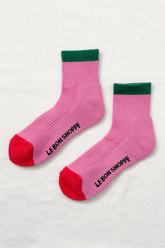 Color Block Girlfriend Socks (Rose Green)