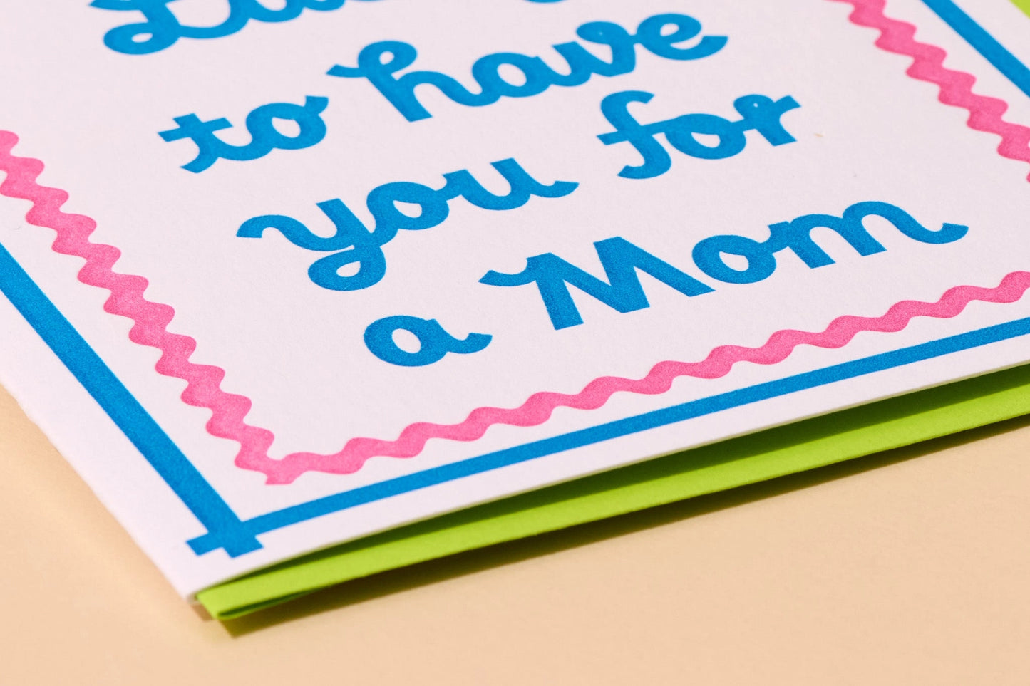 Modern Letterpress Mother's Day Greeting Card — Lucky Mom