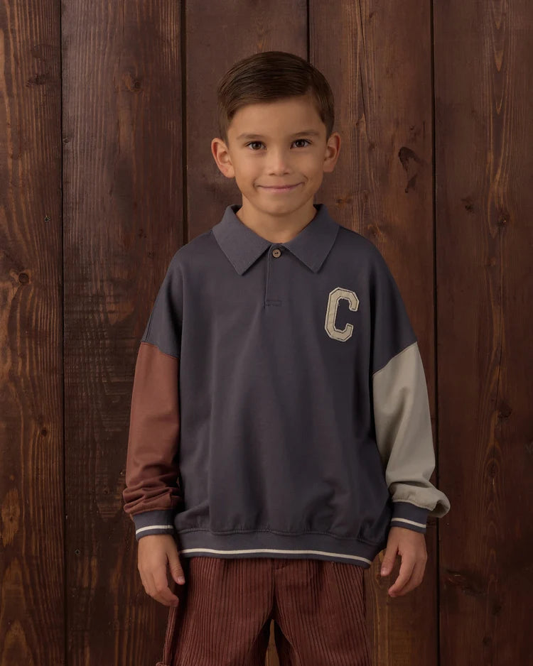 Collared Sweatshirt Color Block