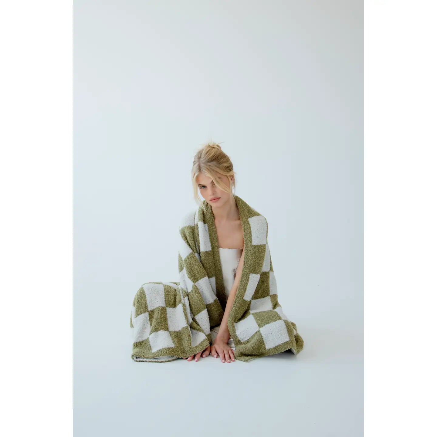 The Teddy Throw - 100% Recycled - Khaki Check