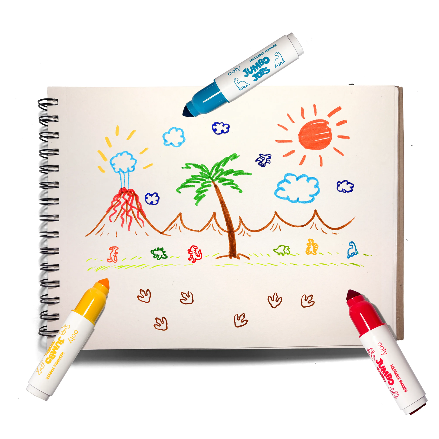 Jumbo Jots Dual Tip Dinosaur Stamp Markers - Set of 8