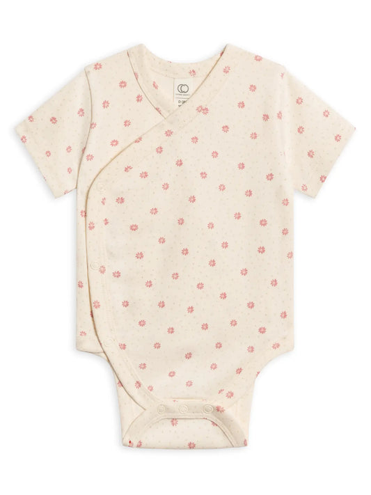 Short Sleeve Kimono Bodysuit (Floral + Punch)