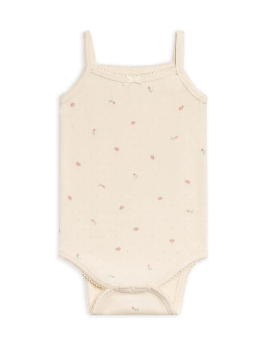 Organic Eva Pointelle Tank Bodysuit - Pia Floral