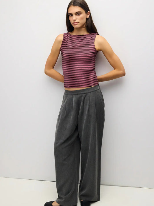 Pink/Navy Striped The Adrienne Top