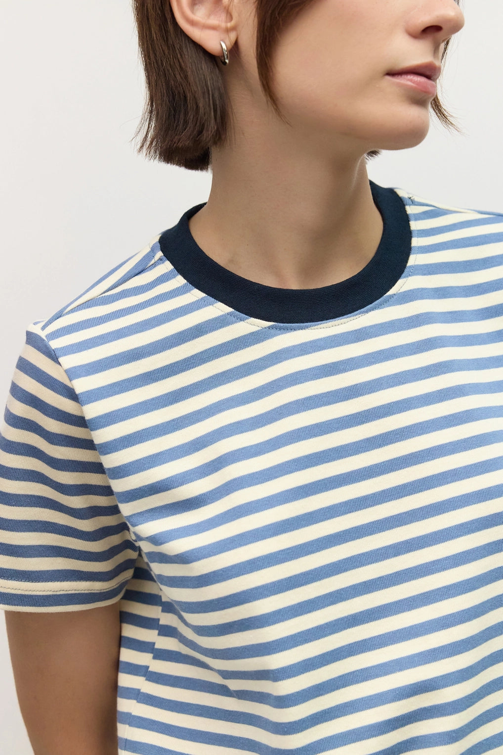 Blue & Cream Cooper Striped Tee