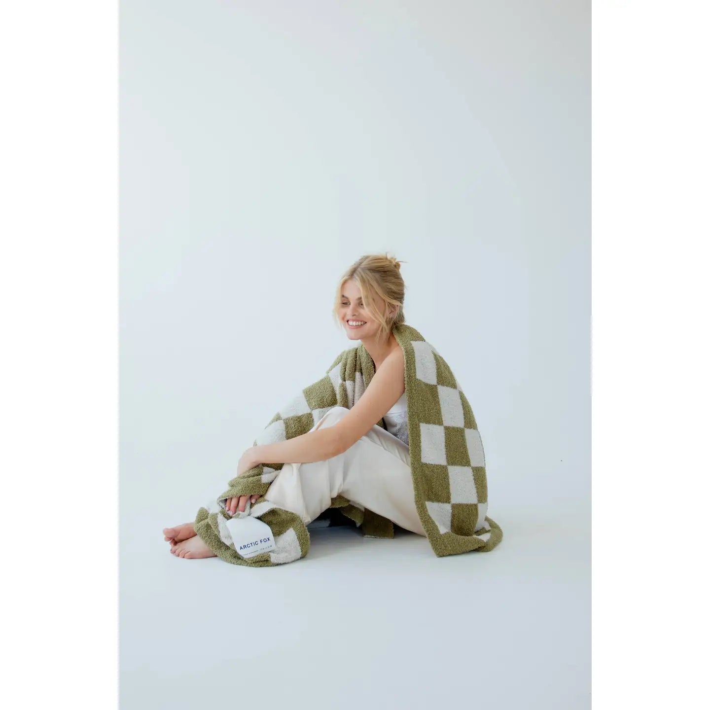 The Teddy Throw - 100% Recycled - Khaki Check