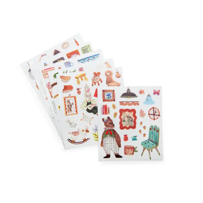 House Coloring Book with Stickers