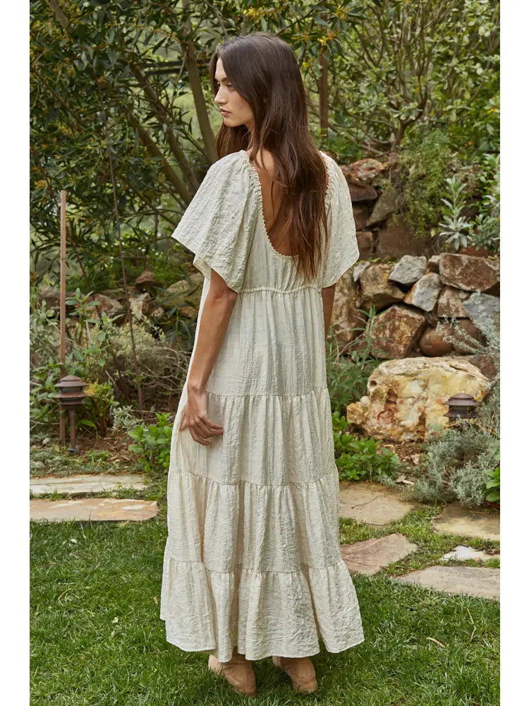 Chelles Buttondown Tiered Maxi Dress