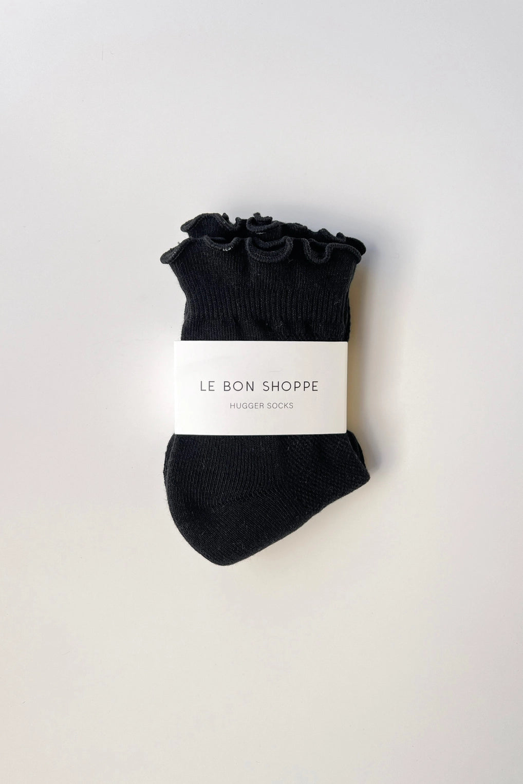 Black Ruffled Hugger Crew Socks