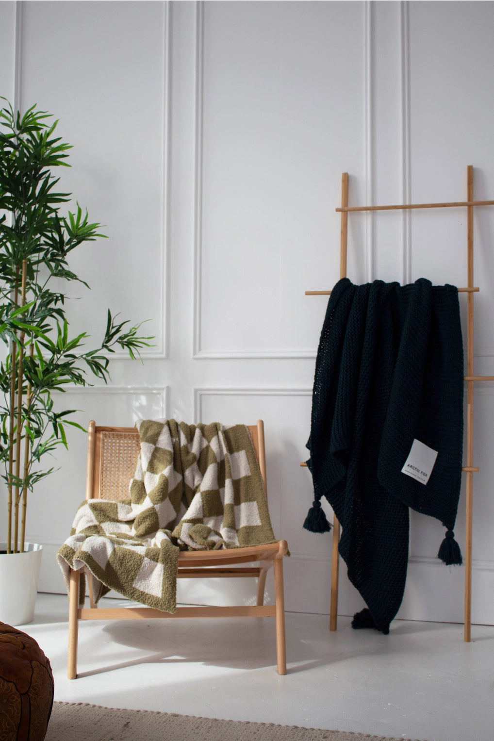 The Teddy Throw - 100% Recycled - Khaki Check