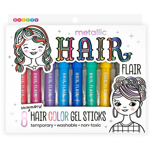 Metallic Shimmery Hair Color Gel Sticks Set of 8