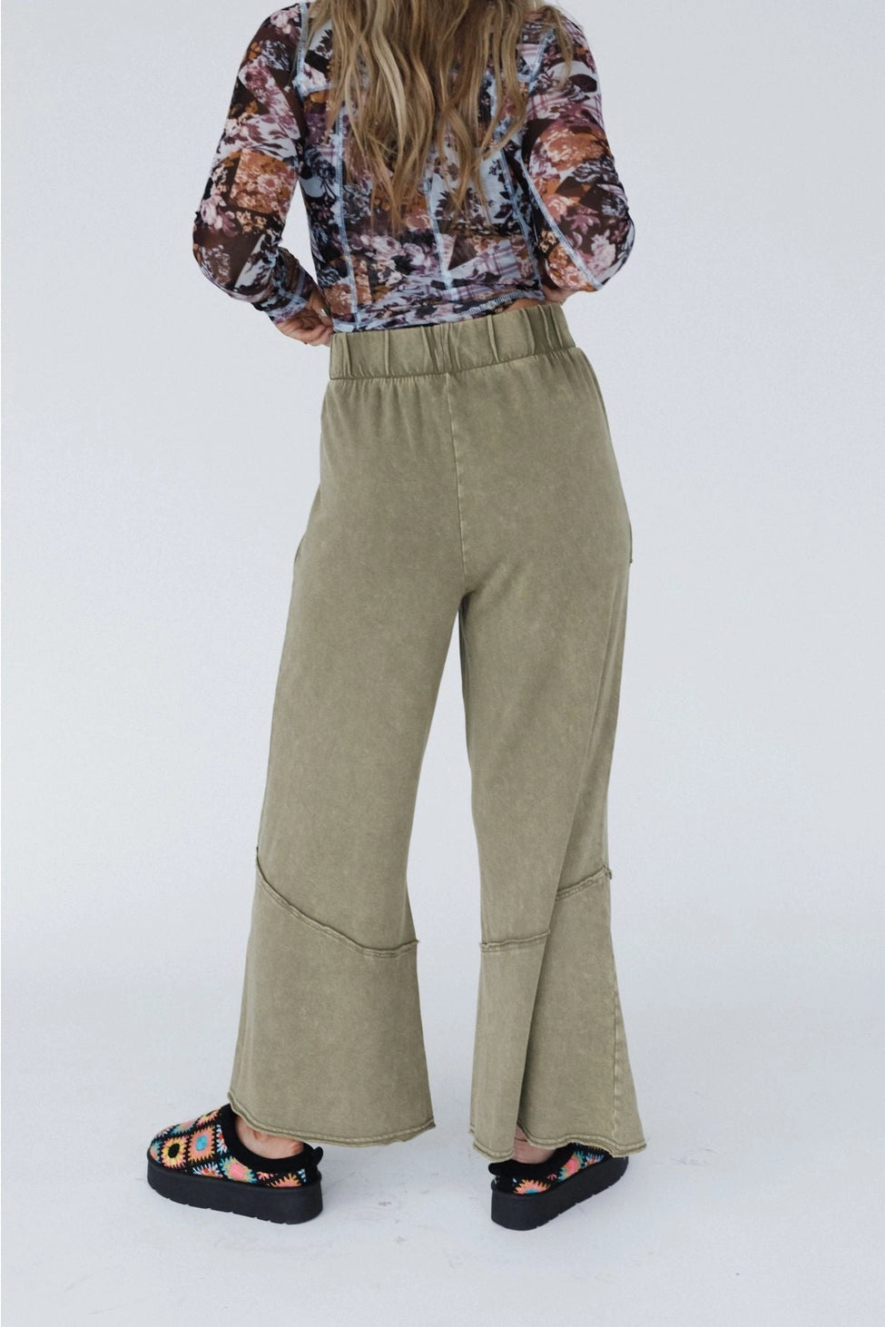 Sunset Shore Wide Leg Pants - Olive