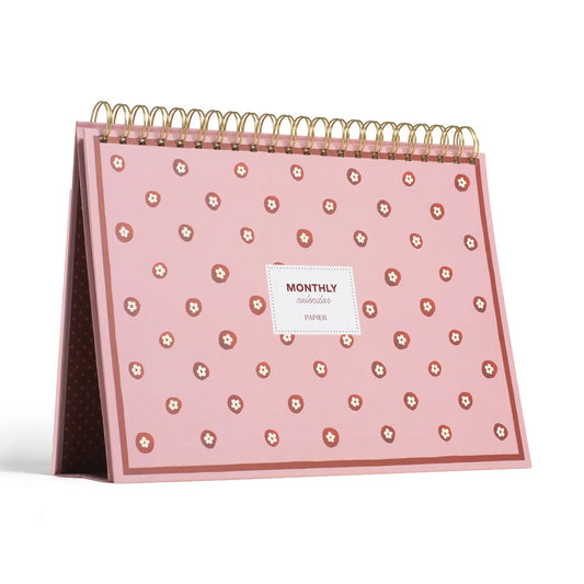 Monthly Desk Planner, Undated, Spiral - Sunlit Cross-Stitch